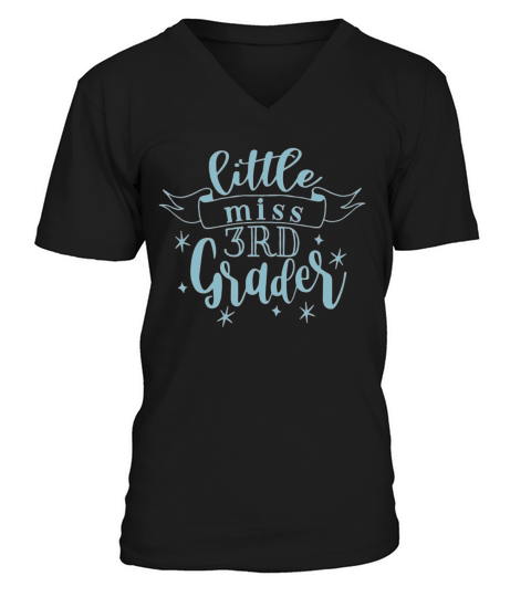 back to school little miss 3rd grader V-Neck T-shirt