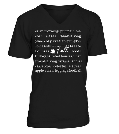 fall t shirt design 7 white V-Neck T-shirt