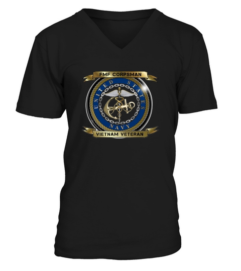 fmf corpsman vietnam veteran V-Neck T-shirt