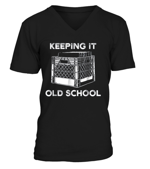 Keeping It Old School Record Vinyl V-Neck T-shirt