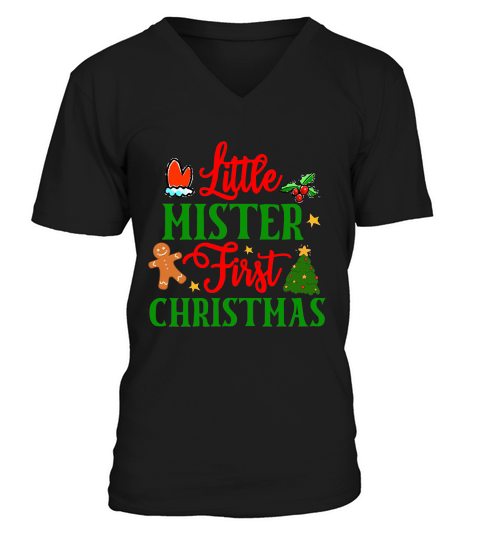 Little Mister First Christmas V-Neck T-shirt