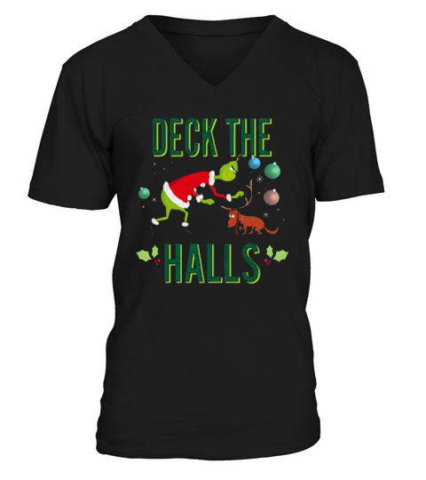 Merry Christmas Deck The Halls V-Neck T-shirt