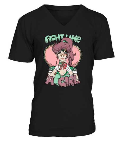 Sailor Moon- Fight Like A Girl Sailor Jupiter V-Neck T-shirt