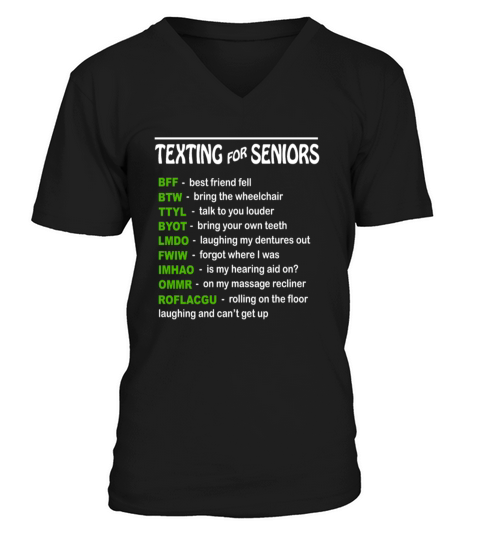 Texting For Seniors V-Neck T-shirt