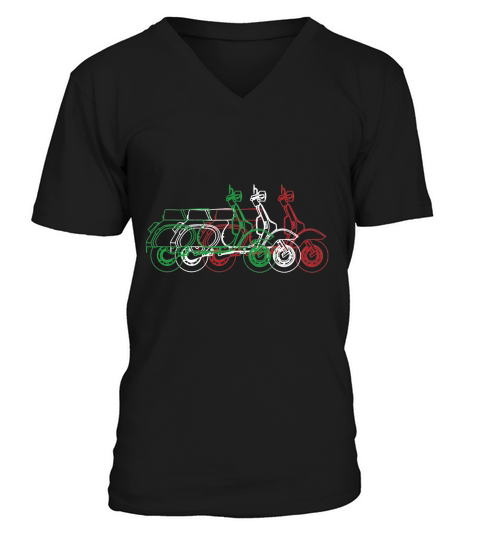 Vespa Piaggio Roller Vintage Italia Italien V-Neck T-shirt