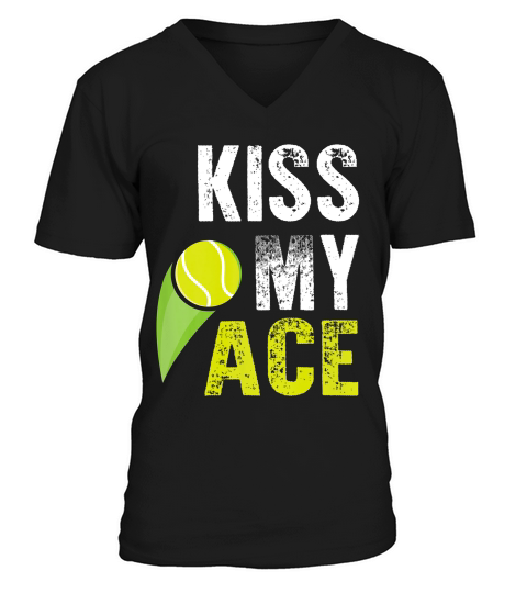 Vintage Kiss My Ace Funny Tennis V-Neck T-shirt