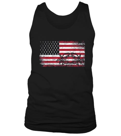 Crab Fisherman American Flag Tank Top Unisex