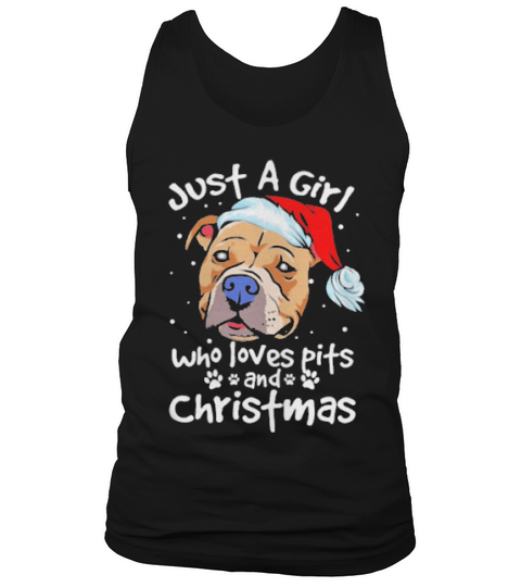 Pitbull Santa Just A Girl Who Loves Pets And Christmas Tank Top Unisex