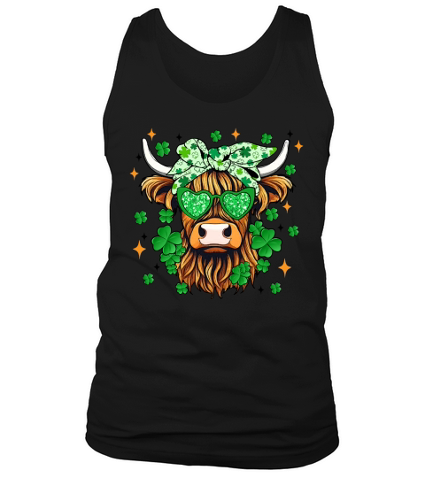 St Patricks Day Highland Cow Tank Top Unisex