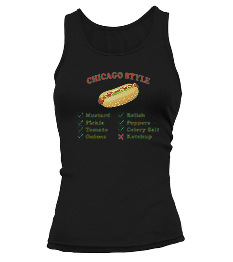 Chicago Style Image Of A Hot Dog Funny Tank top Woman