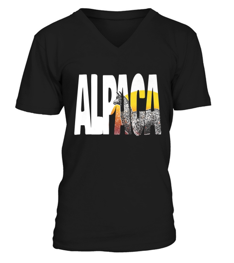 Love Alpaca Llama Print Design Spirit Anima T-shirt V-Neck T-shirt
