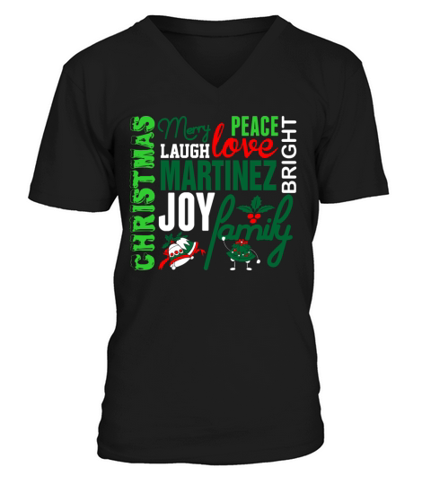 Merry Christmas Martinez Family V-Neck T-shirt