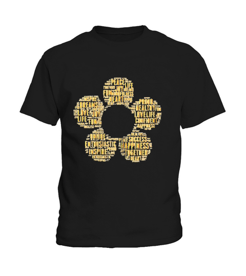 Positive Words Daisy Shape Motivational Kids T-Shirt