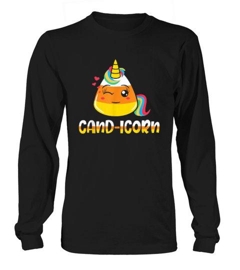 Candicorn Halloween Unicorn Candy Corn Pun Long sleeved Unisex