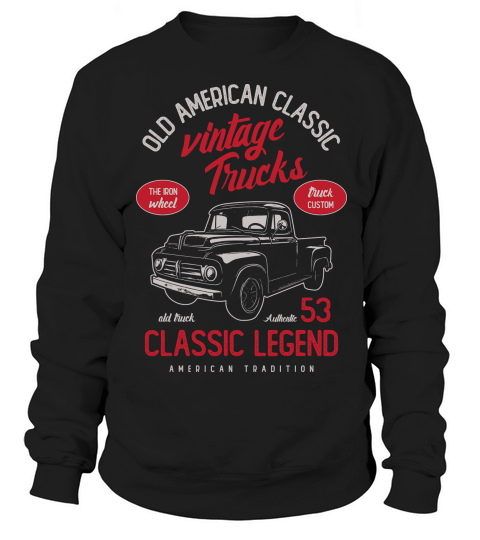 American vintage classic trucks Vector Sweatshirt Unisex