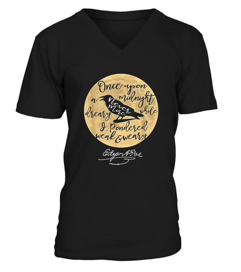 Gothic The Raven Literary Gifts V-Neck T-shirt