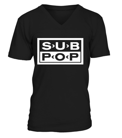 SUB POP RECORDS V-Neck T-shirt