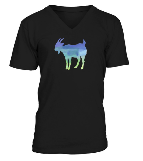 Water Color Goat Pet Water Color Gifts Zoologist Zoology V-Neck T-shirt
