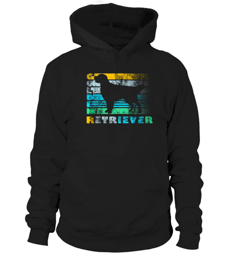 Golden Retriever Vintage Retro Silhouette Distressed T-shirt Hoodie Unisex