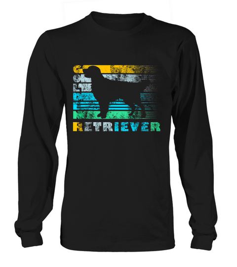 Golden Retriever Vintage Retro Silhouette Distressed T-shirt Long sleeved Unisex