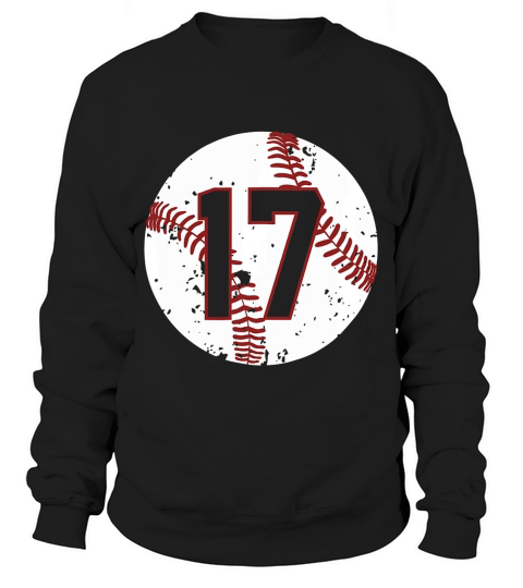 Vintage Baseball Number 17 Shirt Cool Softball Mom Gift Sweatshirt Unisex
