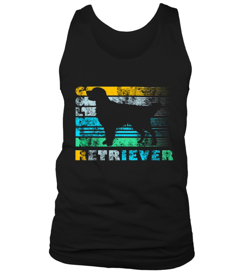 Golden Retriever Vintage Retro Silhouette Distressed T-shirt Tank Top Unisex