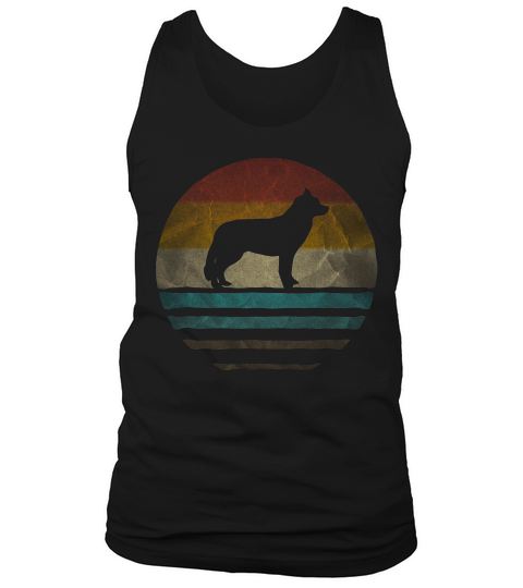 Siberian Husky Dog Shirt Retro Vintage 70s Silhouette Gift Tank Top Unisex