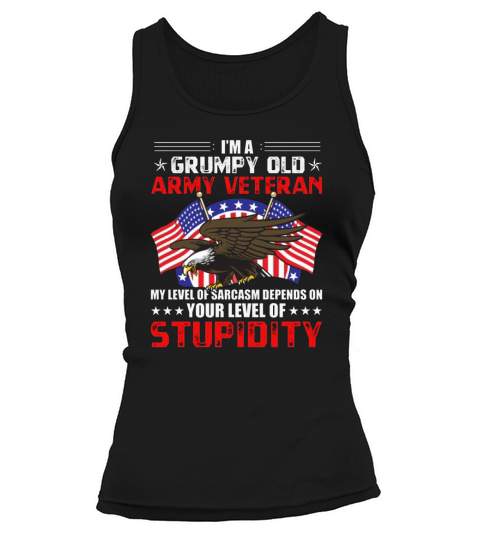 im a grumpy old army veteran my level of sarcasm womens plus size t shirt Tank top Woman