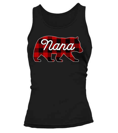 Nana Bear T-shirt Red Buffalo Plaid Matching Family Pjs Tank top Woman