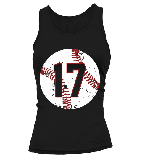 Vintage Baseball Number 17 Shirt Cool Softball Mom Gift Tank top Woman