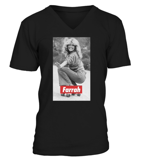 Farrah Fawcett Retro V-Neck T-shirt