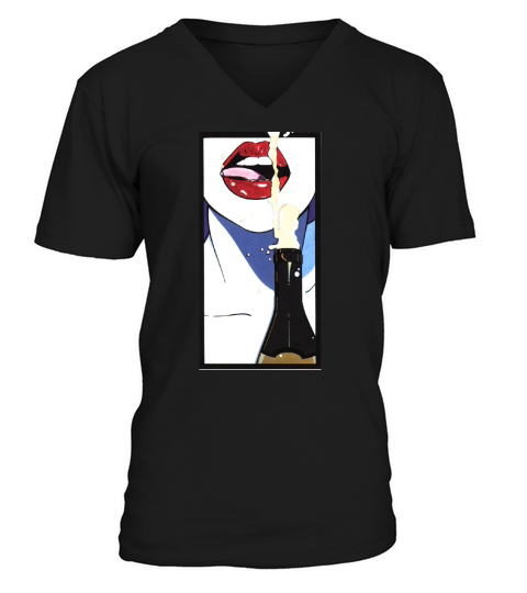 Patrick Nagel Champaign V-Neck T-shirt