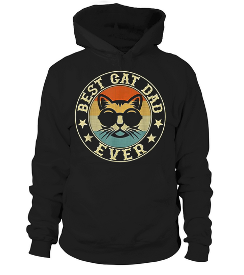 Vintage Best Cat Dad Ever Hoodie Unisex