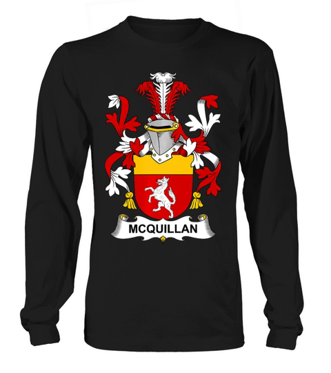 Mcquillan Coat Of Arms Family Crest T-shirt Long sleeved Unisex
