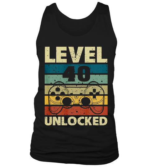 Level 40 Unlocked Vintage Gamer 40th Birthday Gifts T-shirt Tank Top Unisex