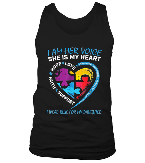 Mom Dad Puzzle I Wear Blue For My Daughter Awareness Tank Top Unisex