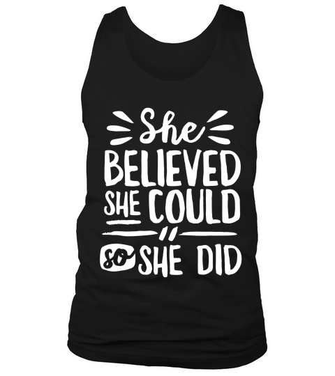 She Believed She Could So She Did Doodle Dark T-shirt Tank Top Unisex