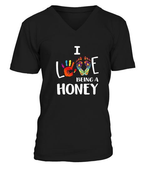 Grandma Gift I Love Being A Honey Colorful V-Neck T-shirt