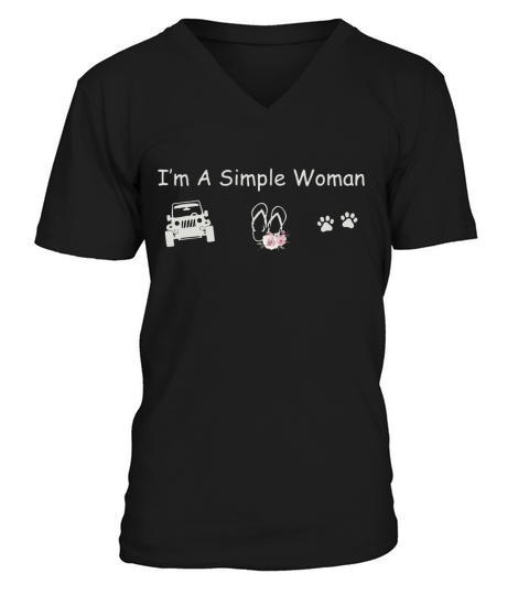 I am a simple woman with jeep V-Neck T-shirt