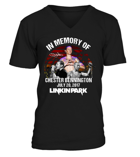 In Memory Of Chester Bennington July 20 2017 Linkin Park Signatures Vintage Unisex T-Shirt V-Neck T-shirt