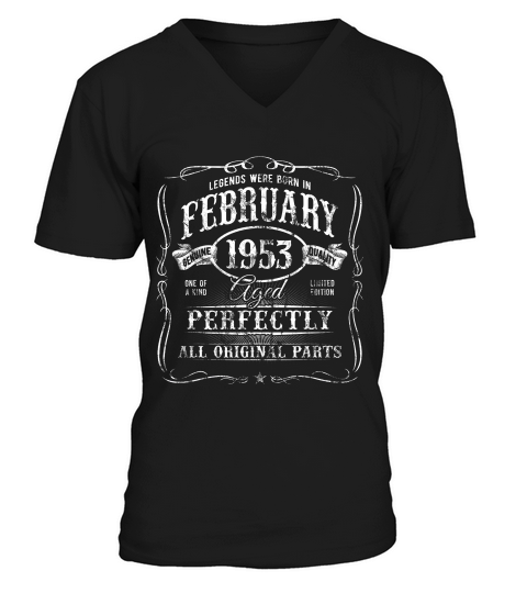 Made In February 1953 Vintage 66th Birthday T-shirt V-Neck T-shirt