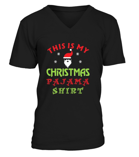 This Is My Christmas Pajama Shirt Family Christmas Matching V-Neck T-shirt