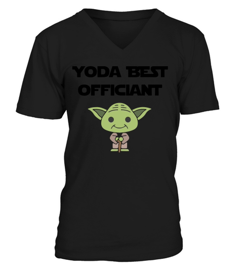 Yoda Best Officiant Proposal Gift for Pastor T-Shirt Unisex V-Neck T-shirt