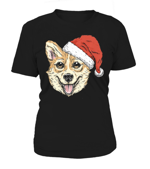 Corgi Dog Santa Hat Funny Women's T-Shirt