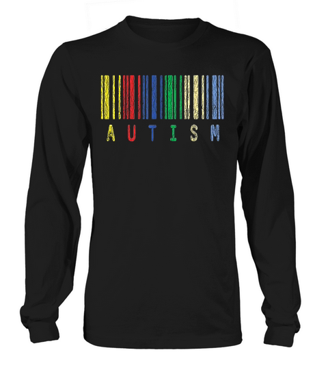 Autism Colorful Barcode Support Autistic Kids Awareness Gift Long sleeved Unisex