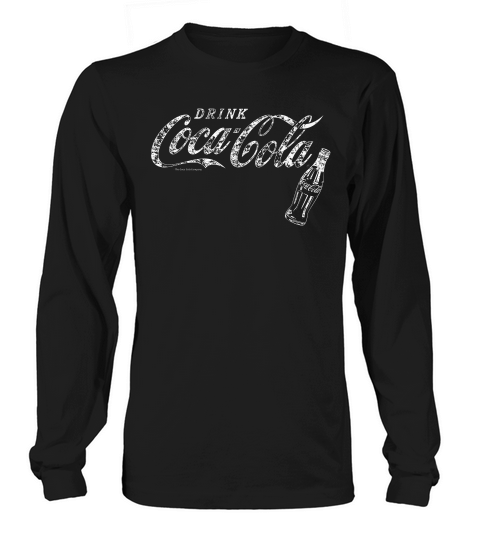 Coca Cola Vintage White Drink Logo Bottle Premium T-shirt Long sleeved Unisex