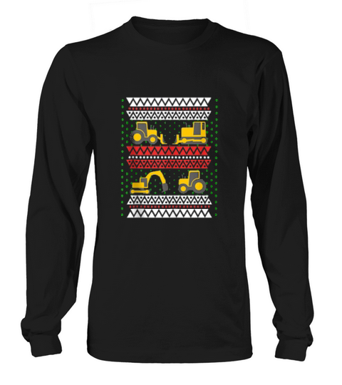 Excavator Tractor Bulldozer Christmas Long sleeved Unisex