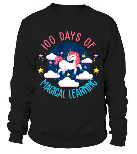 Adorable 100 Days Of Magical Learning School Unicorn 3 T-shirt Sweatshirt Unisex
