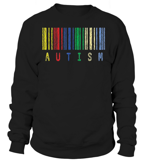 Autism Colorful Barcode Support Autistic Kids Awareness Gift Sweatshirt Unisex