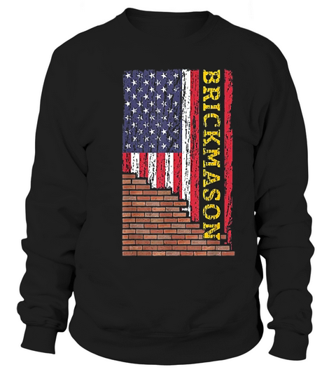 Brick Mason Bricklayer Masonry Dad Us Flag Patriotic Vintage Sweatshirt Unisex